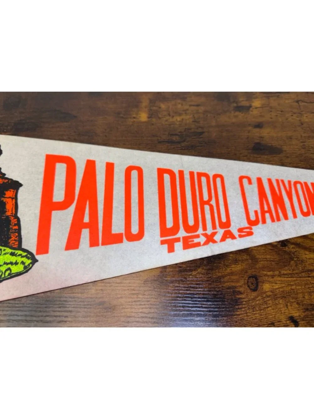 Vintage Palo Duro Canyon Texas Felt Pennant Banner 23 inches damaged tip